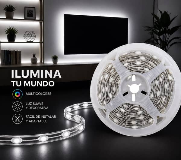 Tira LED RGB blanca 5 mts